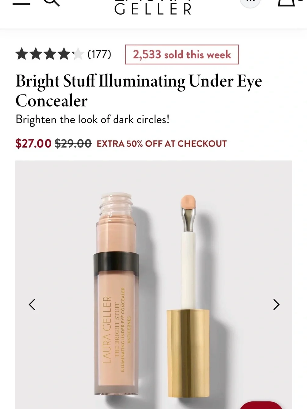 Laura Geller Bright Stuff Illuminating Under Eye Concealer - Light (New in Box)
